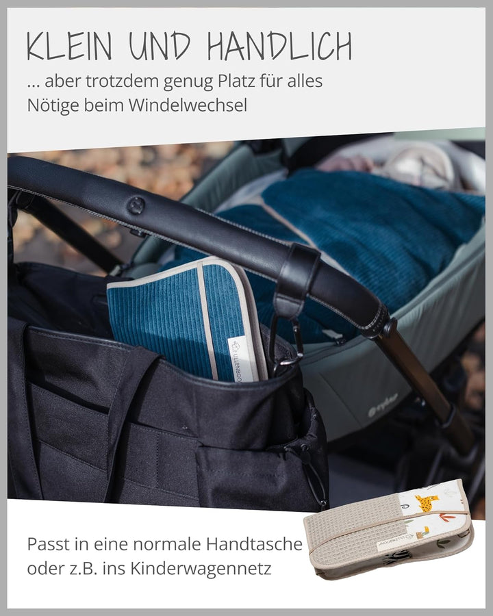 ULLENBOOM Windeltasche für unterwegs, Sand Savanne, Made in EU - Wickeltasche für bis zu 3 Windeln,