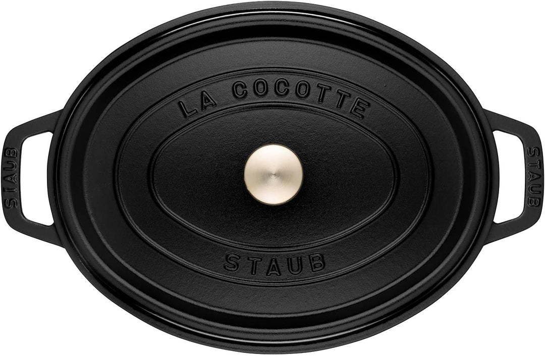 STAUB Gusseisen Bräter/Cocotte, Oval 31 cm, 5,5 L, Aromaregen Funktion, Für alle Herdarten geeignet,