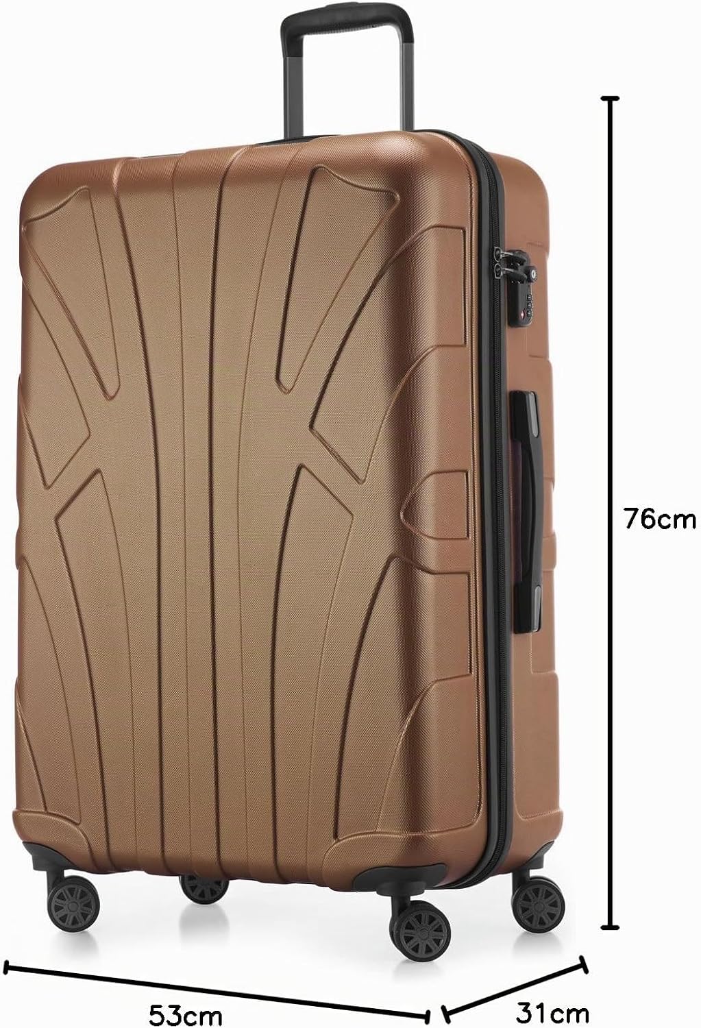suitline - Grosser Hartschalen-Koffer Koffer Trolley Rollkoffer XL Reisekoffer, TSA, 76 cm, ca. 96-1