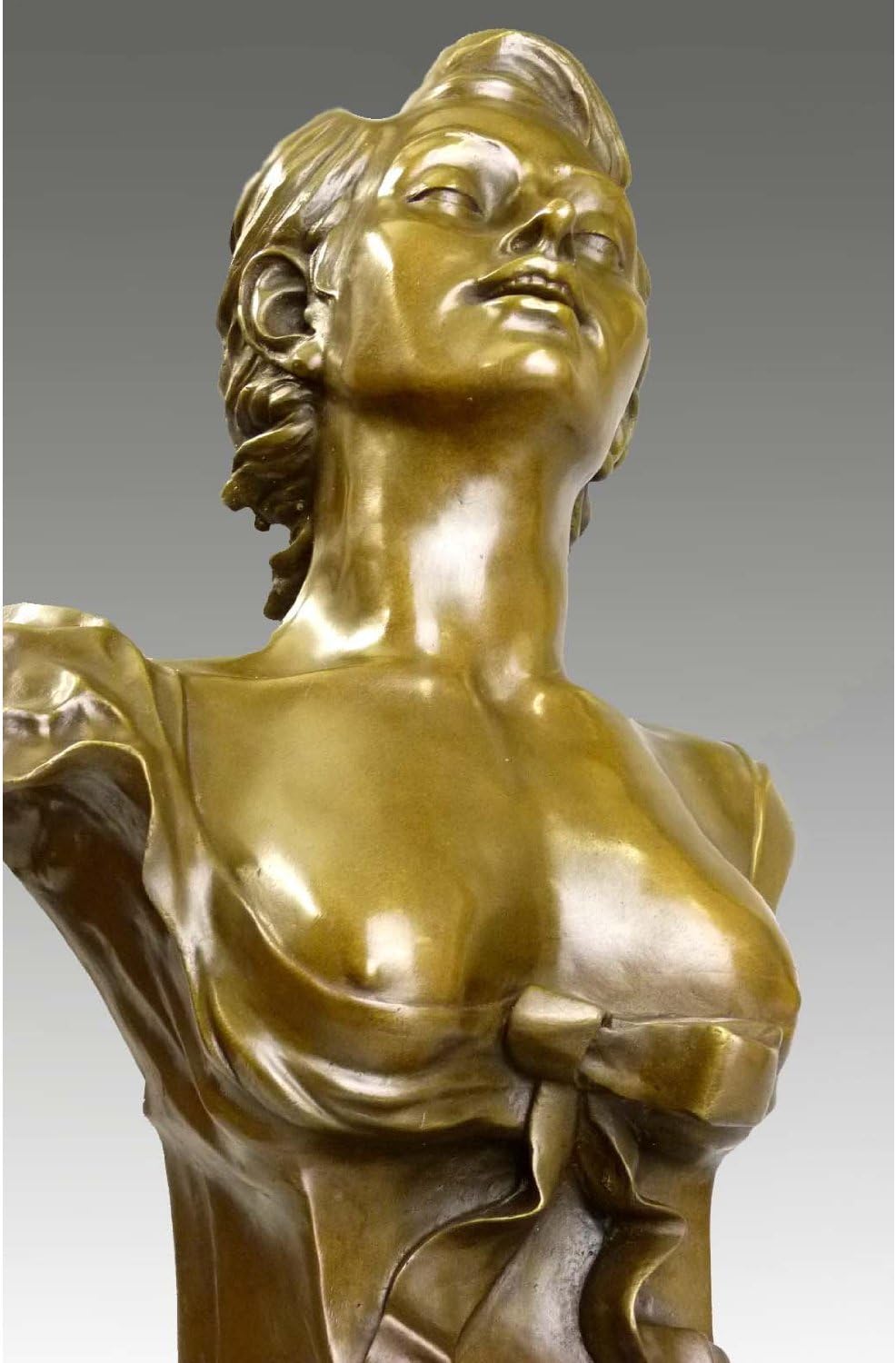 Kunst &amp; Ambiente - Auguste Moreau - Jugendstil Frauen Büste in Bronze - signiert - Deko Figur - Wohn