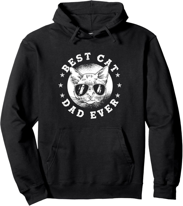 Best Cat Dad Ever - Retro Vintage Katze Katzen Papa Geschenk Pullover Hoodie