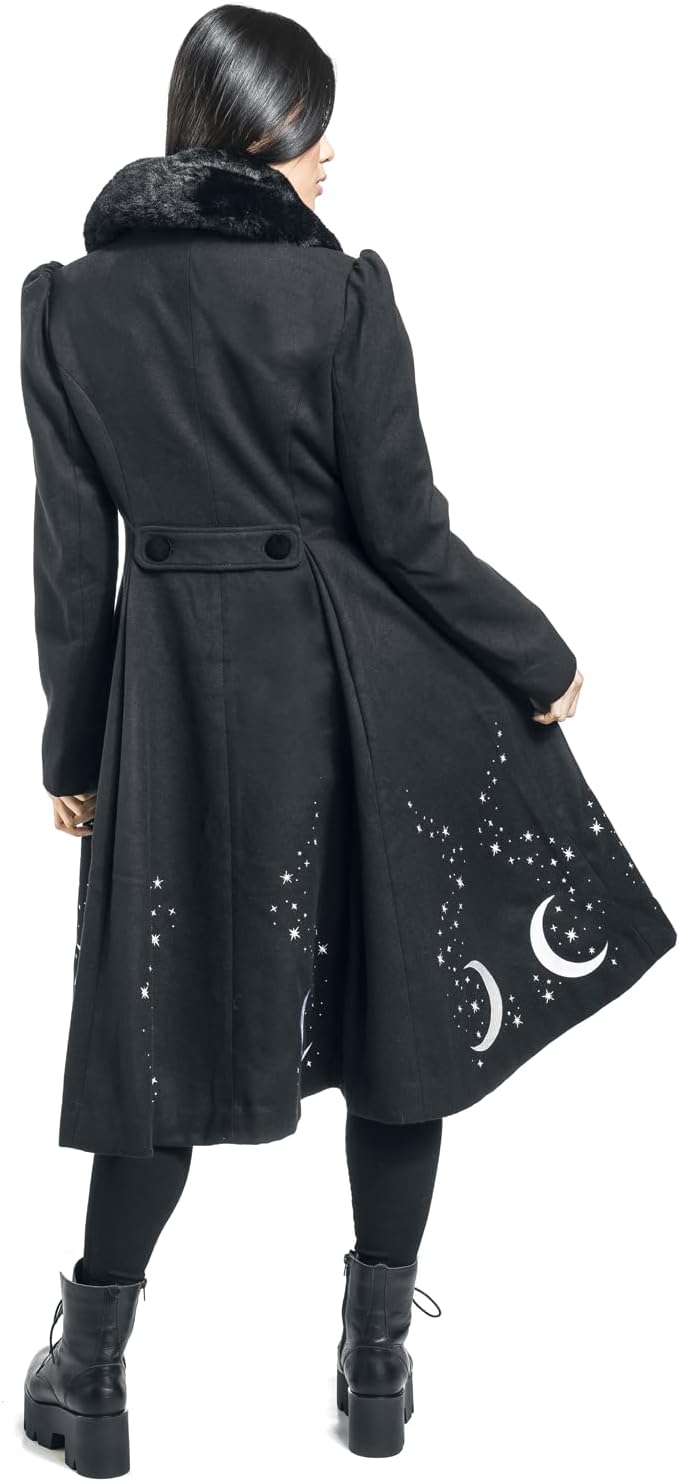 Hell Bunny Interstellar Coat Frauen Mantel schwarz Casual Wear, Rockabilly, Rockwear, L Schwarz