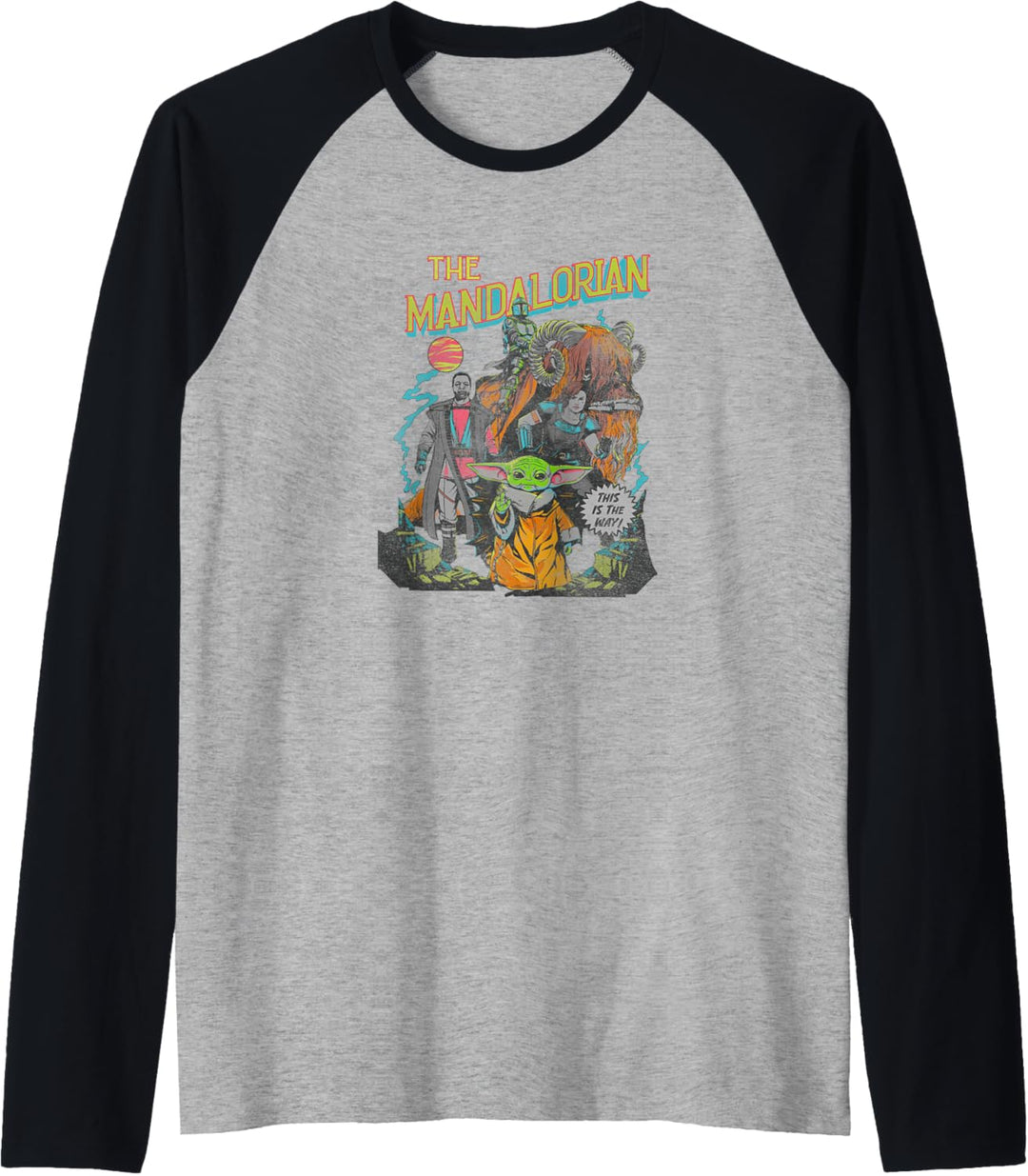 Star Wars: The Mandalorian Group Shot Transparent Comic Raglan