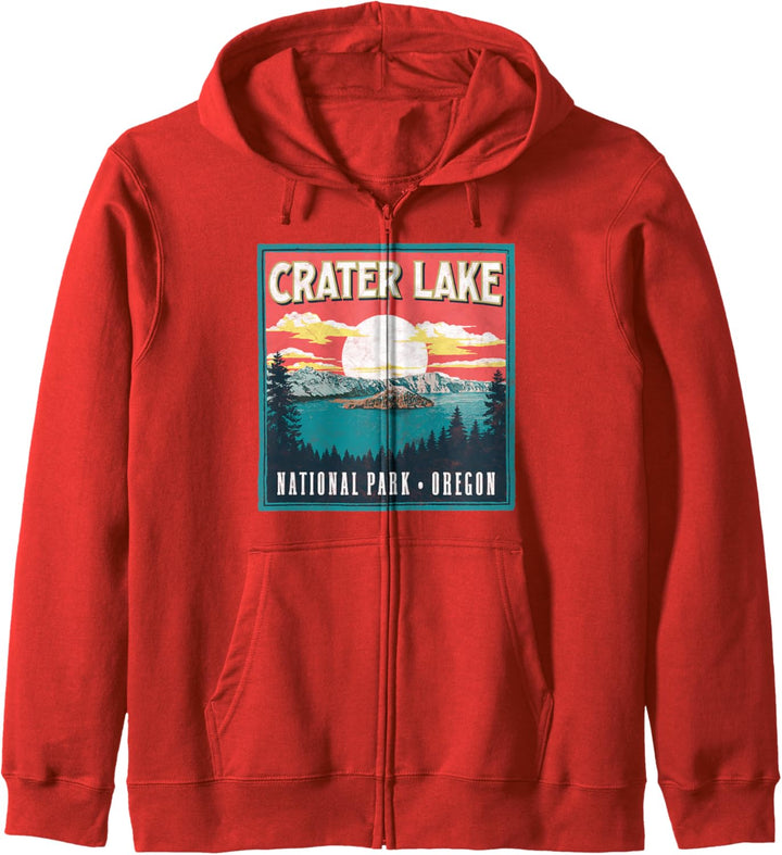 Crater Lake National Park Oregon Vintage Vibe Graphic Kapuzenjacke
