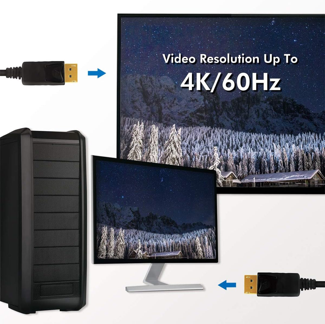 LogiLink CV0076 DisplayPort 1.2 Anschlusskabel, Ultra HD, 3D, 4K2K/60Hz Schwarz 7,5m, 7,5m