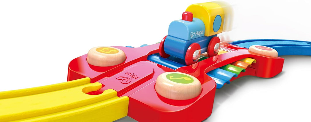 Hape 3826 Regenbogen-Puzzle Eisenbahnset, E3826, Mehrfarbig, Einheitsgrösse Single