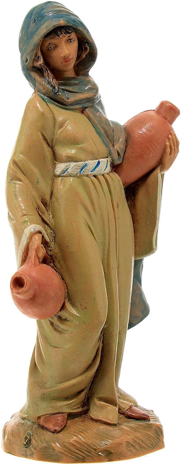 Holyart Hirtin mit Krüge Fontanini Krippe, 12 cm