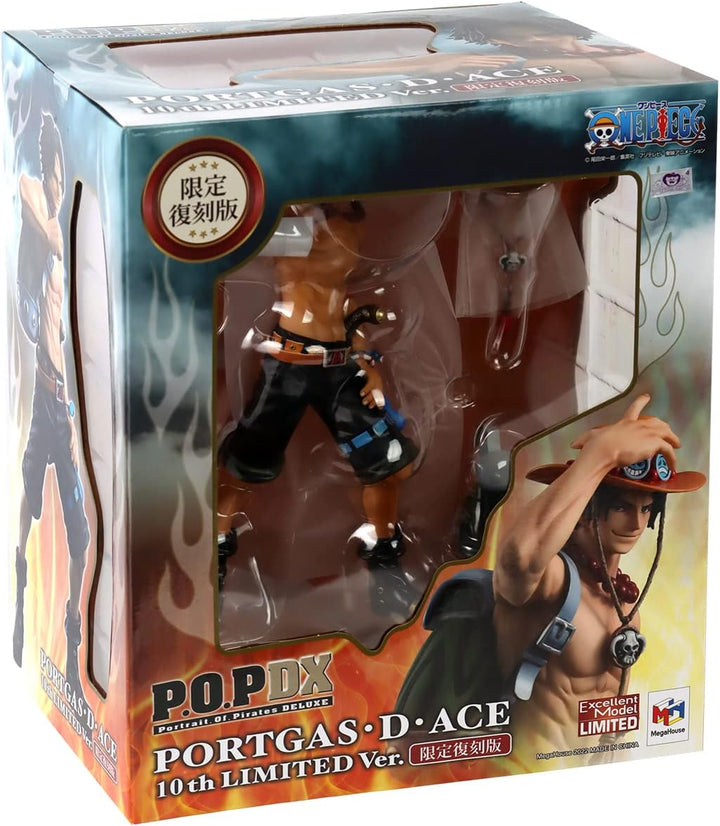 MegaHouse One Piece Portgas D.Ace 10th Limited Version, 23 cm Mehrfarbig, Mehrfarbig