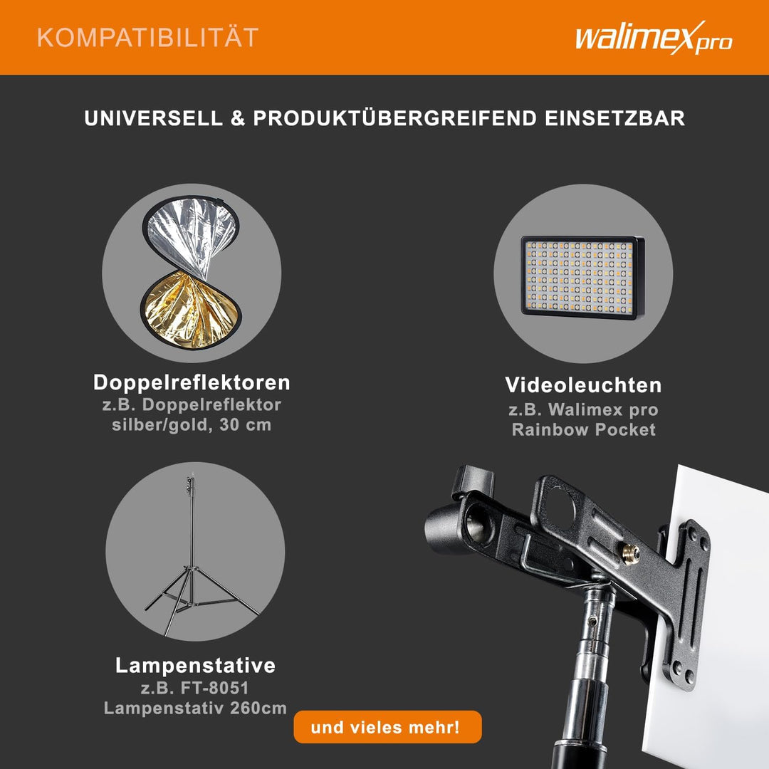 Walimex 4 in 1 Studioklemme, Schwarz Single, Single