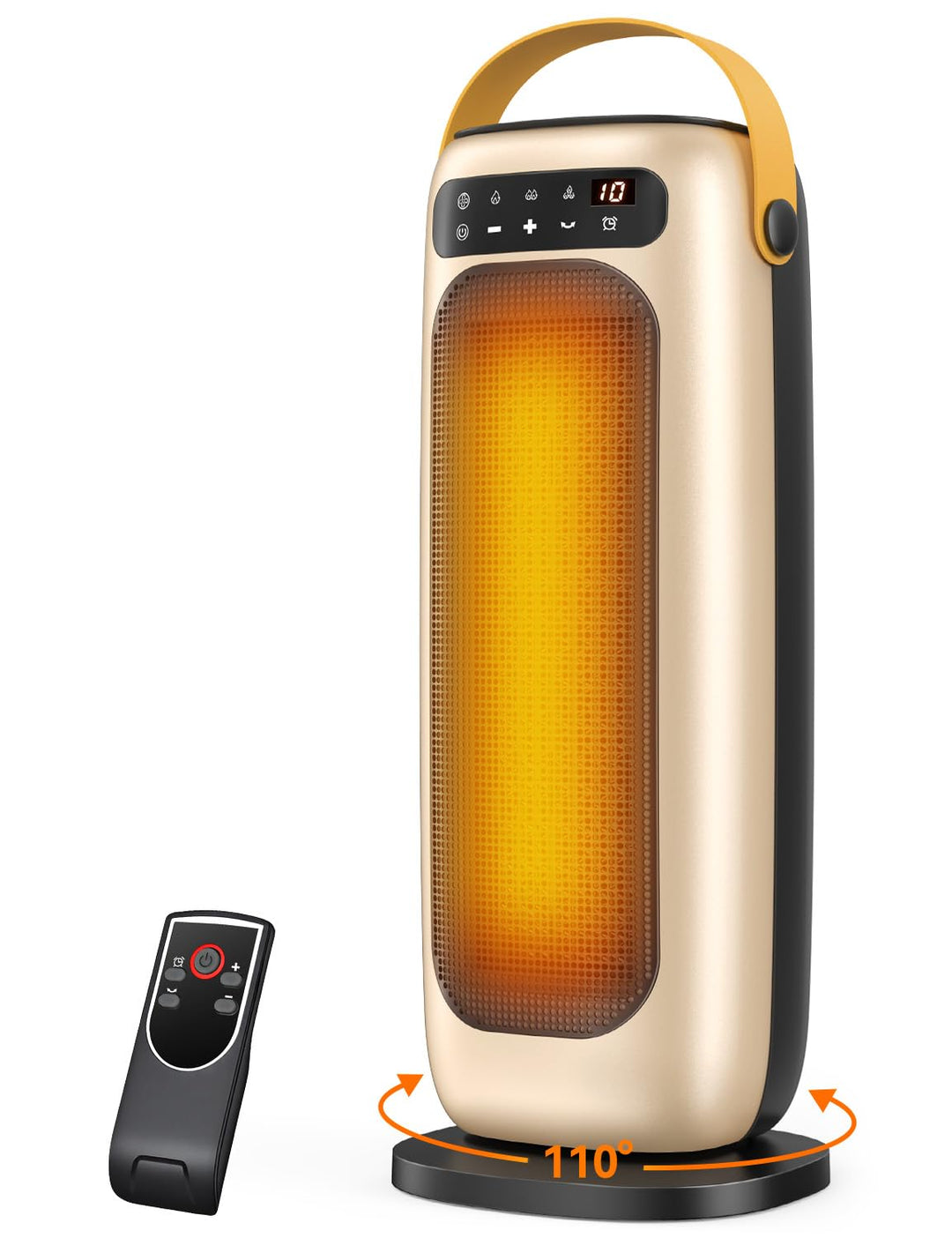 Heizlüfter Energiesparend, 35dB Leise &amp; Kraftvoll 1500W PTC Keramik Heizlüfter mit Fernbedienung, 4