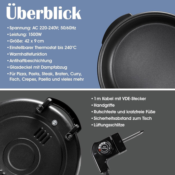 Elektrischer Pizza-Ofen T24 42 cm 42 cm 42 cm x 7 cm 42x7cm, 42x7cm