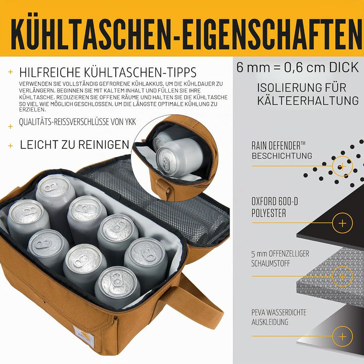 Carhartt Lunchbox mit 12 Dosen, zwei Fächern, langlebig, vollständig isolierte Lunchtasche für Damen