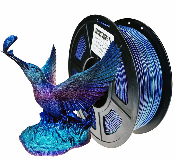Stronghero3D PLA 3D-Drucker-Filament, 1,75 mm, Vertigo Galaxy Rainbow, mehrfarbig, Genauigkeit +/- 0