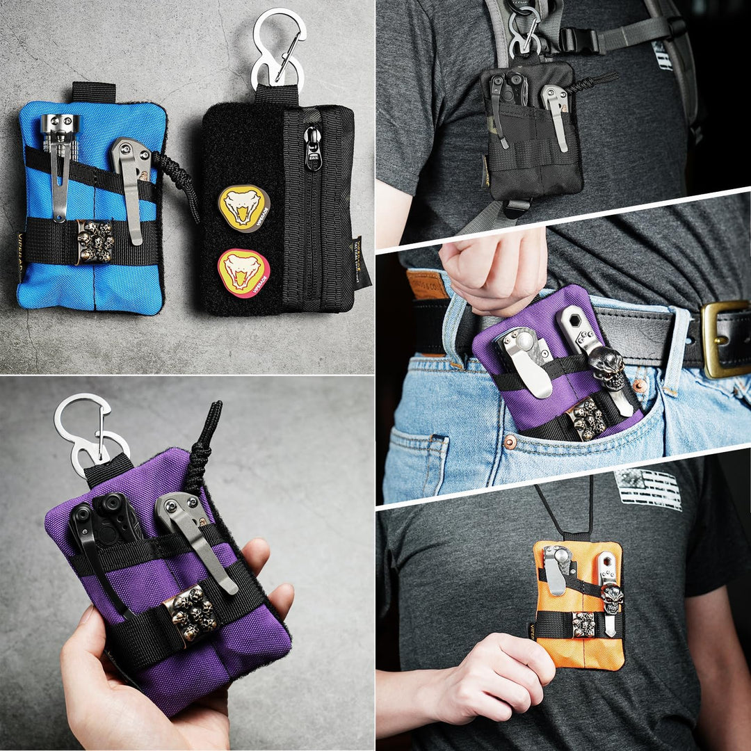 VIPERADE VE15 Mini EDC Pouch,Kleiner EDC Organizer Tasche mit 3 Taschen,Mini EDC Werkzeugtasche mit