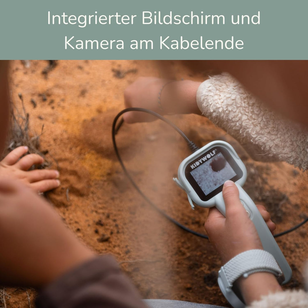 KIDYWOLF - KIDYEXPLORE - Biegsame Kamera für Kinder - Endoskop Kamera mit Farbdisplay &amp; 4-Fach Zoom