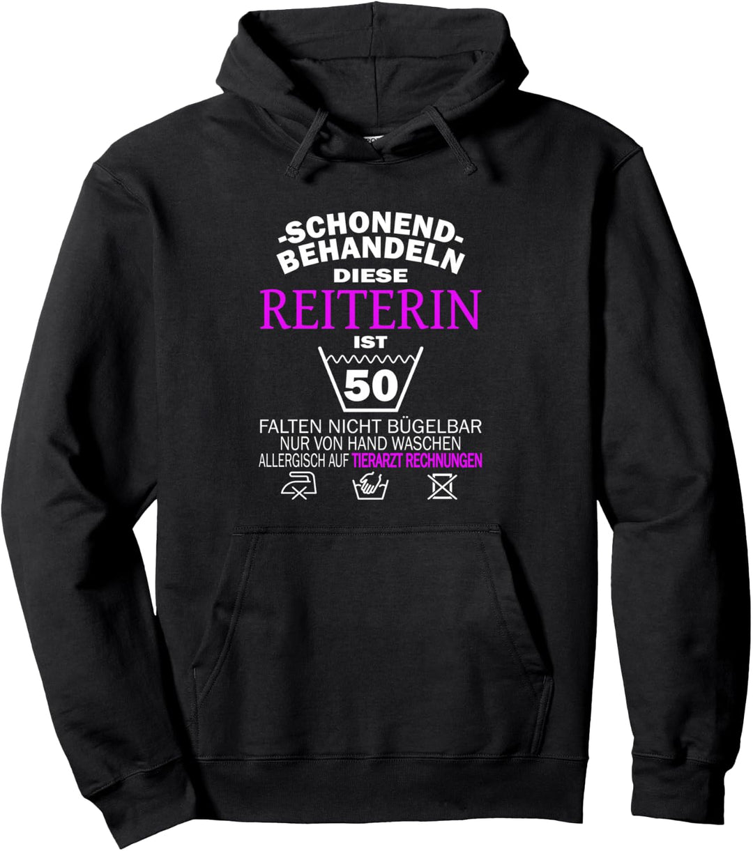 Reiterin 50. Geburtstag schonend behandeln Reiterinnen Pullover Hoodie