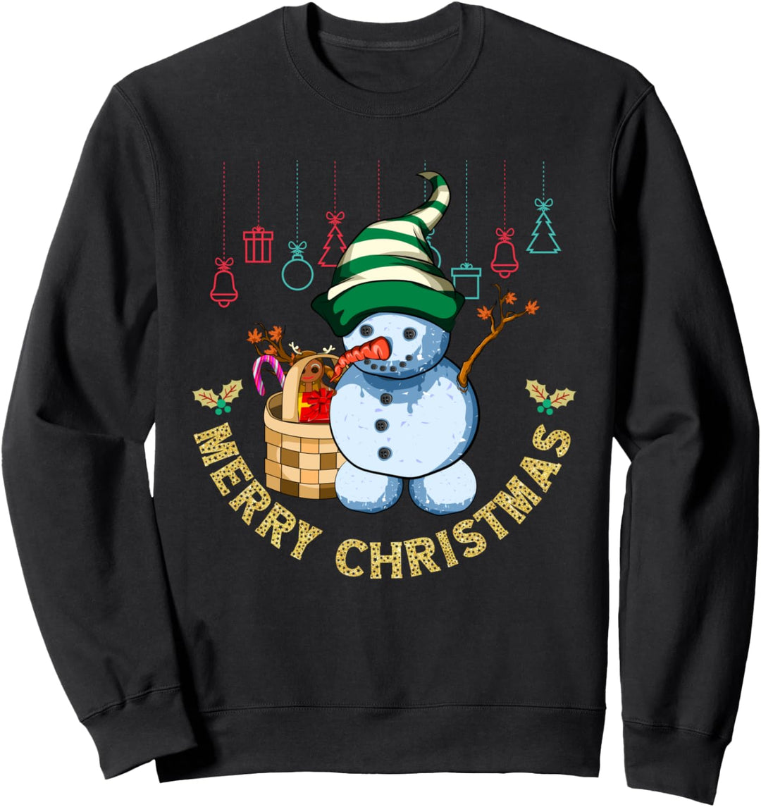 Weihnachten Pajama Kinder Geschenk Schneemann Sweatshirt