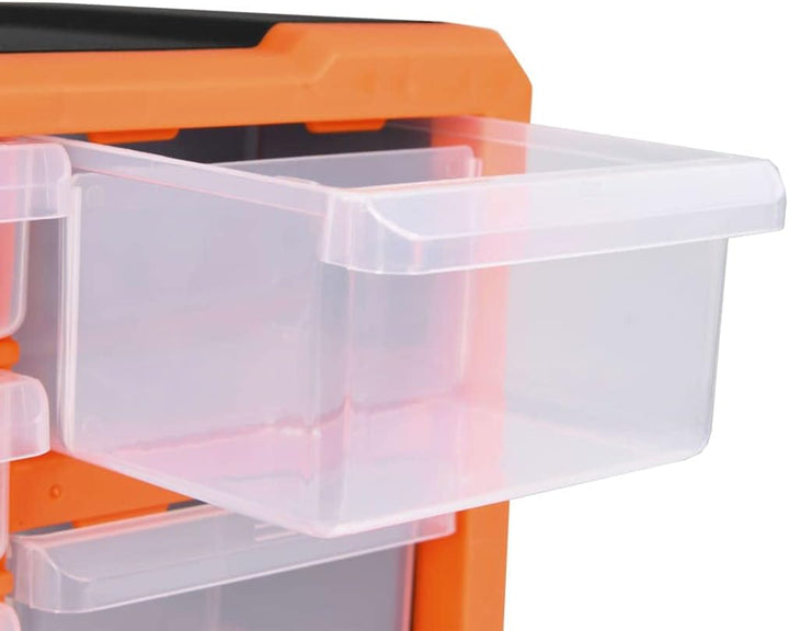 Myheimly Multi-Schubladen-Organizer mit 39 Schubladen 38x16x47 cm Orange und Schwarz 39 Schubladen,