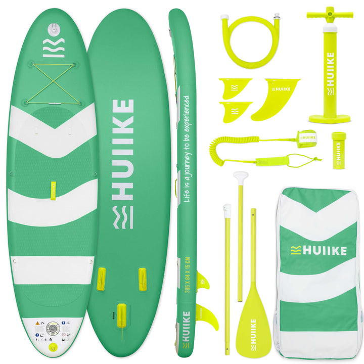 HUIIKE Stand Up Paddling Board mit Zubehör, Paddel, Finnen, Pumpe. Paddle Sup Board Aufblasbar Hohe
