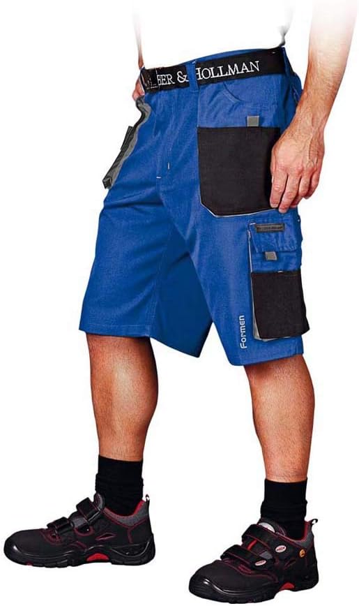 Leber&Hollman Kurze Arbeitshose Sicherheitshose Schutzhose Hose NEU (LH-FMN-TS-ZBS) M Blau-schwarz-g