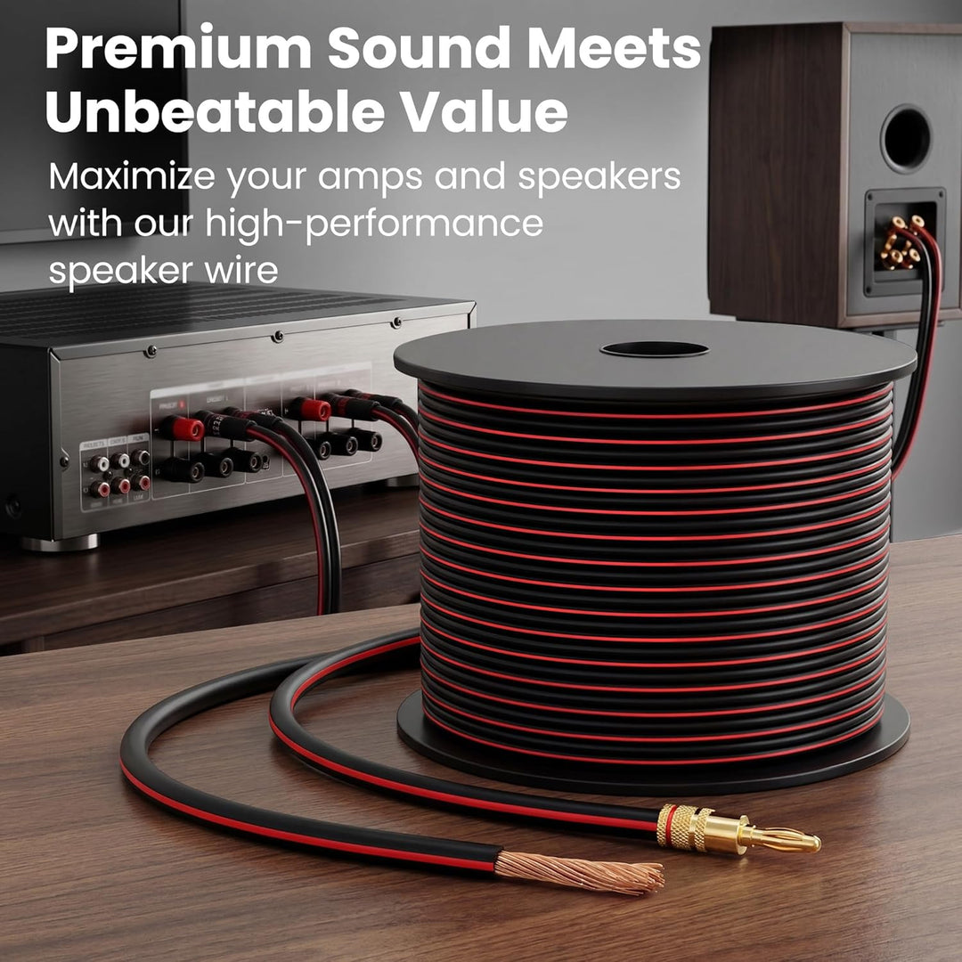GearIT Pro Series Lautsprecherkabel (18 AWG), 18 AWG, 30,48 m, ideal für Heimkino-Lautsprecher und A