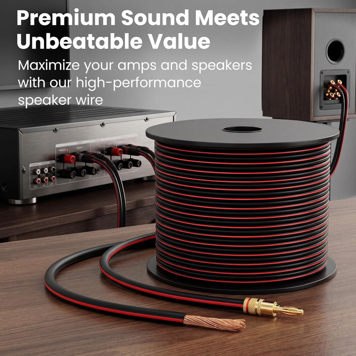 GearIT Pro Series Lautsprecherkabel (18 AWG), 18 AWG, 30,48 m, ideal für Heimkino-Lautsprecher und A