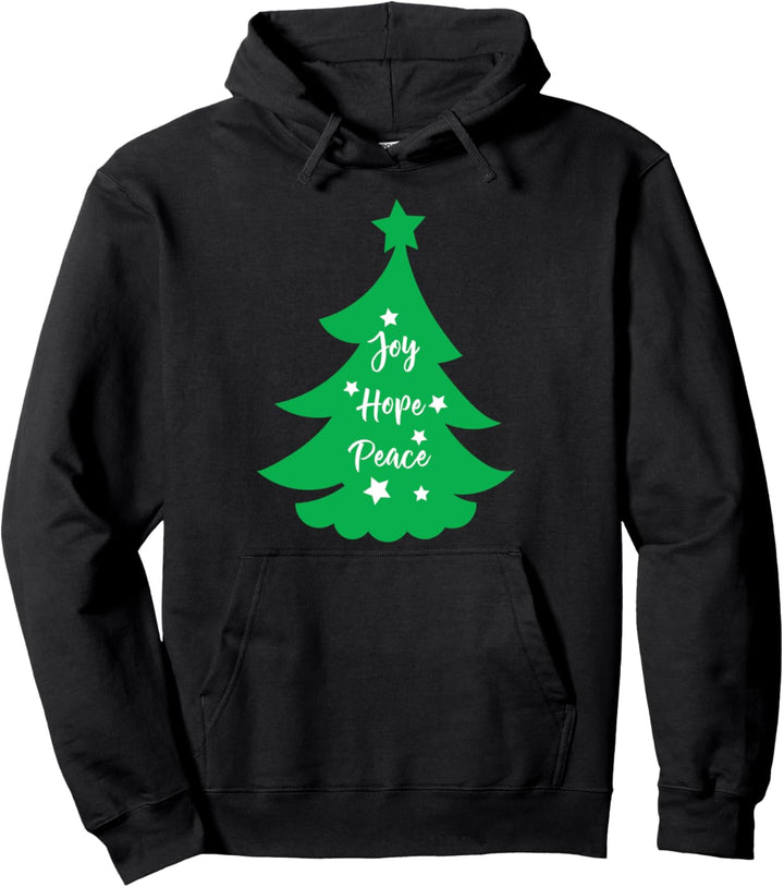 Joy Hope Peace - Christmas Tree Pullover Hoodie