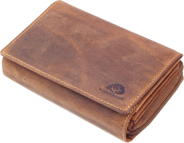 Greenburry Vintage Damen Geldbörse Braun 10x14,5x4,5cm Portemonnaie Geldbeutel