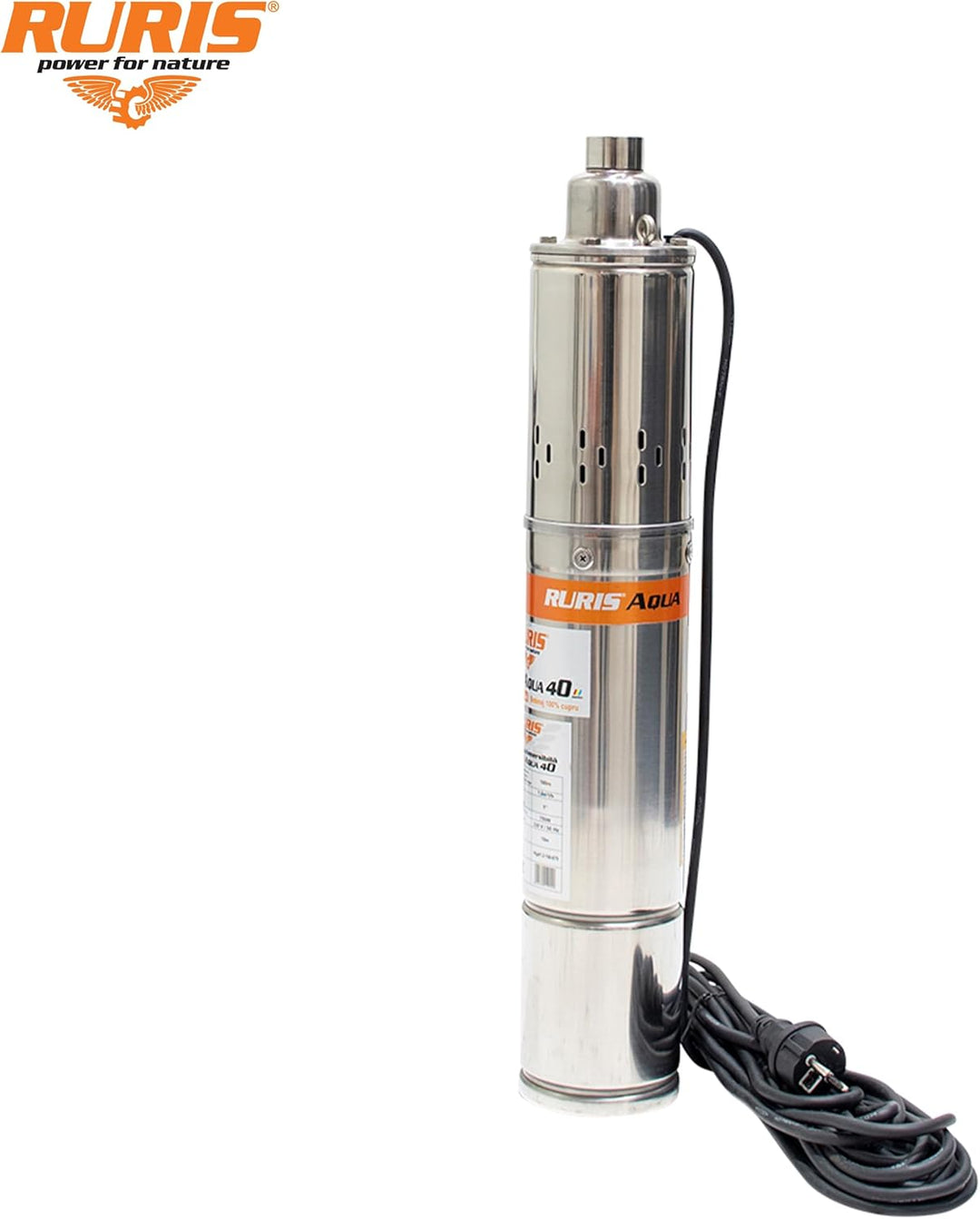 RURIS POWER FOR NATURE Tauchpumpe Aqua 40, 750 W, Durchflussmenge 1880 l/h, Höhe max. 100 m, Kabel 1