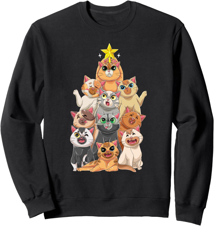 Lustiger Katzen Weihnachtsbaum Weihnachten Geschenk Katze Sweatshirt