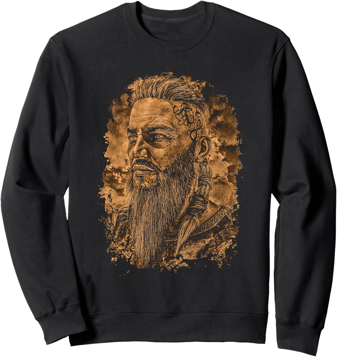 Wikinger Männlich Portrait Himmel Sweatshirt