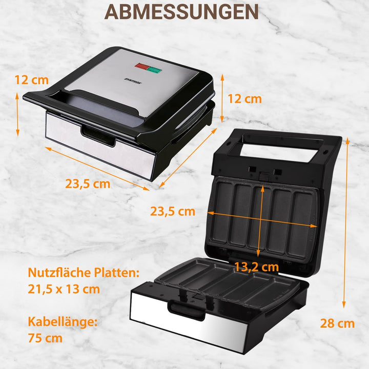 Syntrox Germany French Toast Maker MM-1400W mit herausnehmbaren Backplatten