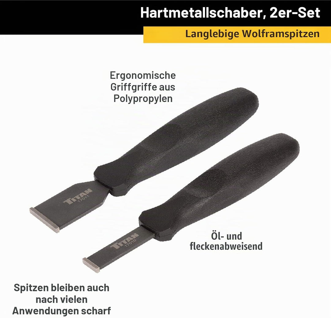 Titan 17016 Hartmetallschaber-Set, 2-teilig 2-Piece Set, 2-Piece Set