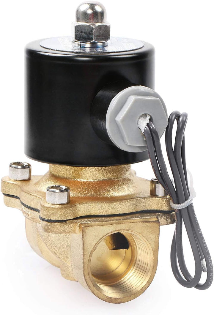 U.S. Solid 3/4" G 24V DC Messing Magnetventil Direktgesteuert für Wasser Luft Gas Öl NC Brass Soleno