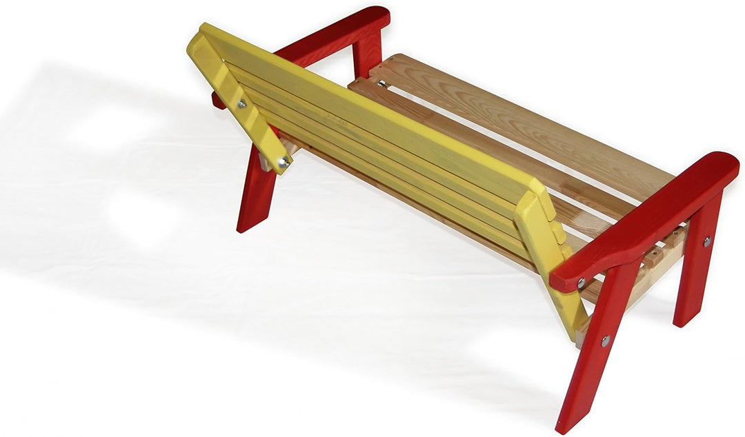 Kinder Sitzgarnitur 4-TLG. aus Holz, 2 Stühle, 1 Bank, 1 Tisch, farblich vorbehandelt