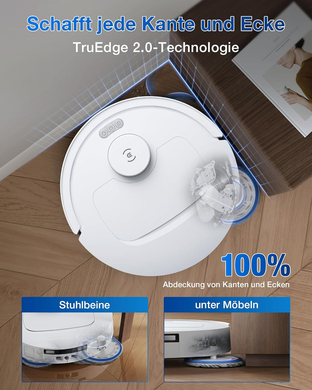 ECOVACS DEEBOT T30C Omni Gen2, Saugroboter mit Wischfunktion, 25.000 Pa, OZMO Turbo 2.0 Wischsystem,