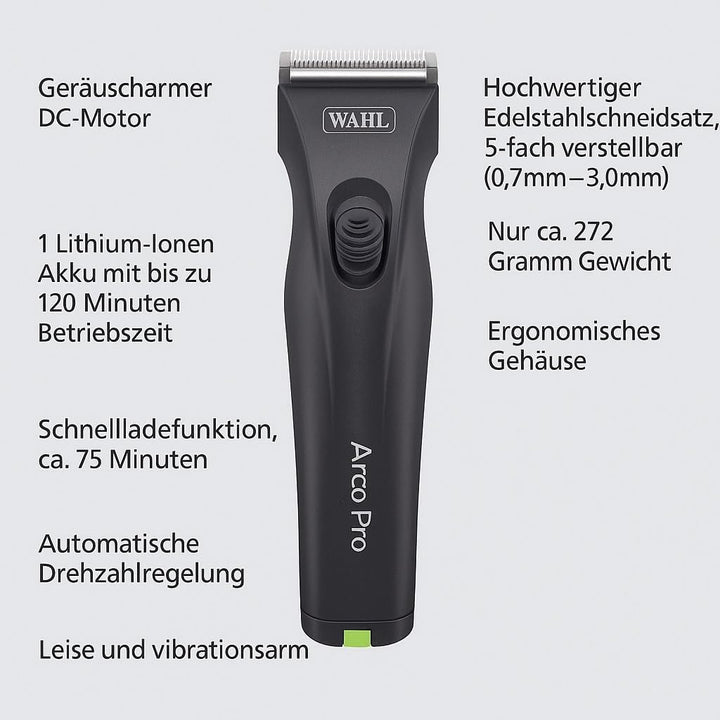 Rotschopf24 Edition: Arco Pro Akku Hunde Schermaschine, XL Akku + Tasche. Made in Germany! 44204
