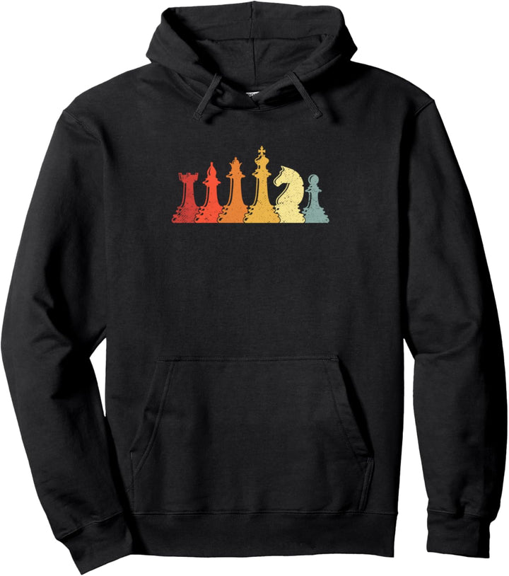 Retro Schachfiguren Schachspieler Geschenk Pullover Hoodie