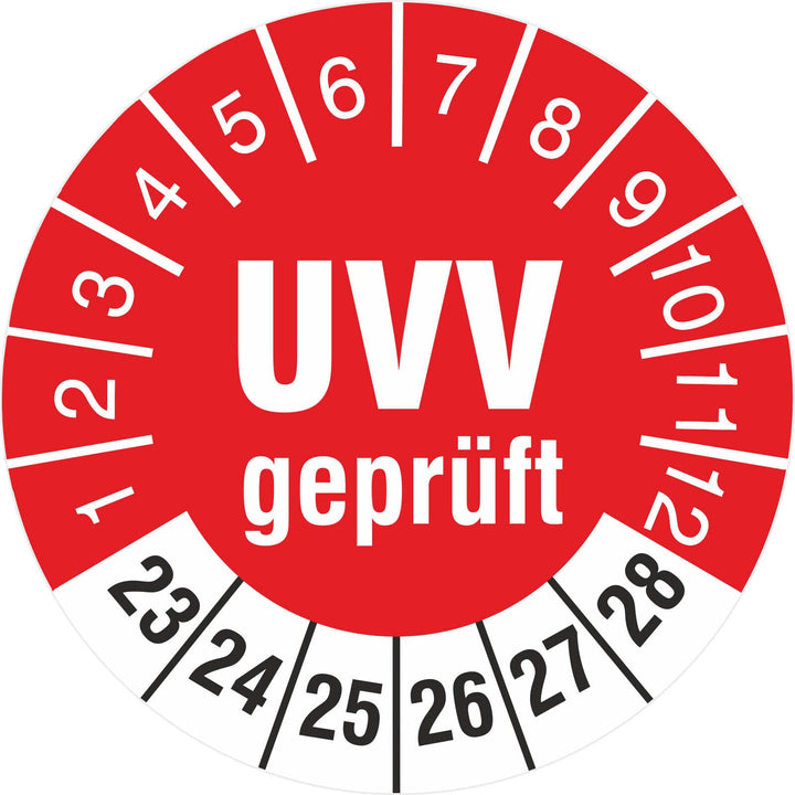 500 Stück UVV geprüft 18 mm Prüfetiketten Prüfplaketten Rollenware türkis 2023-28 500 18mm Durchmess