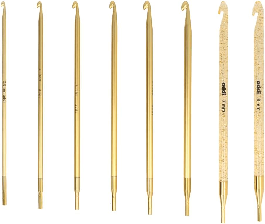 Addi Crochet Hook Set, Metall, Gold, 1-Pack
