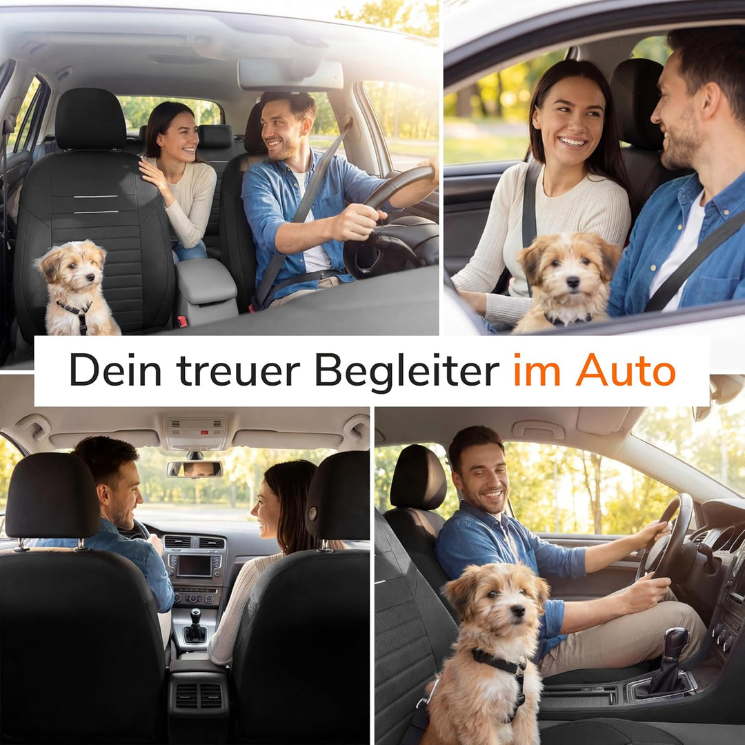 Upgrade4cars Auto-Sitzbezüge Set Universal Version 2026 | Autoschonbezüge Vordersitze & Rückbank | A
