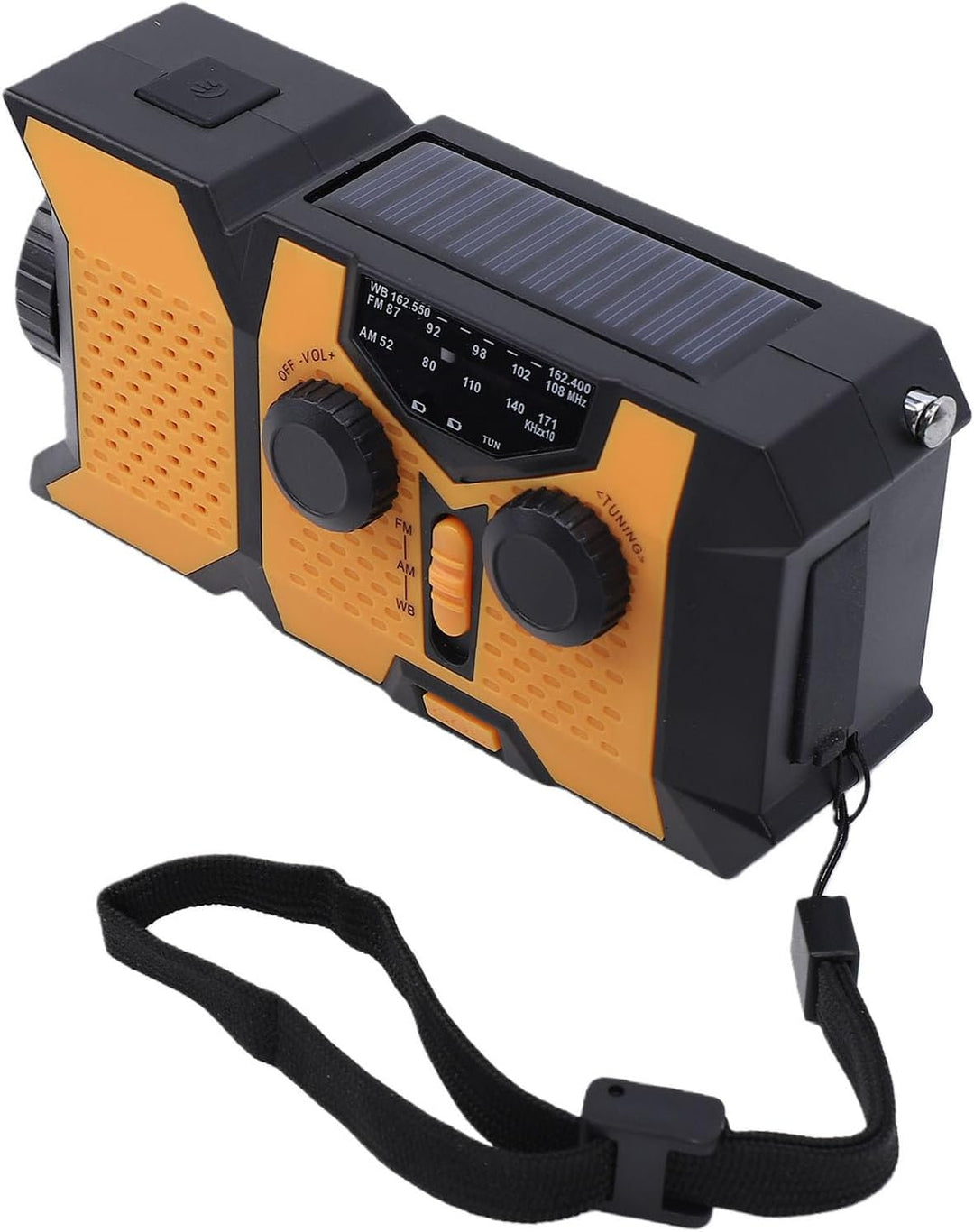 FTVOGUE Notfall-Kurbelradio, Tragbares NOAA-Wetterradio mit Solarstrom und 2000-mAh-Powerbank, LED-T