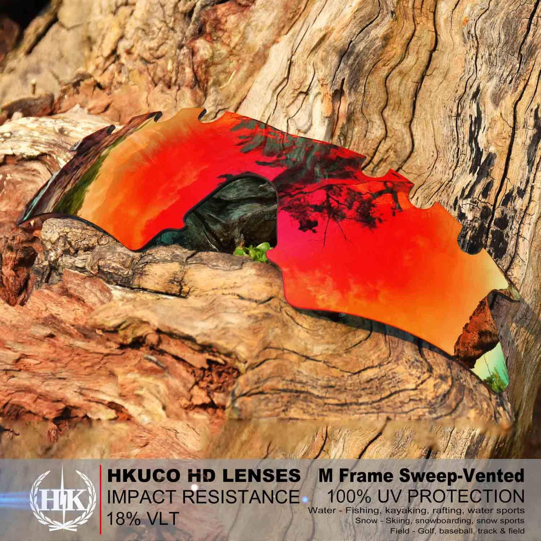 HKUCO Plus Mens Replacement Lenses For Oakley M Frame Sweep Vented - 2 pair