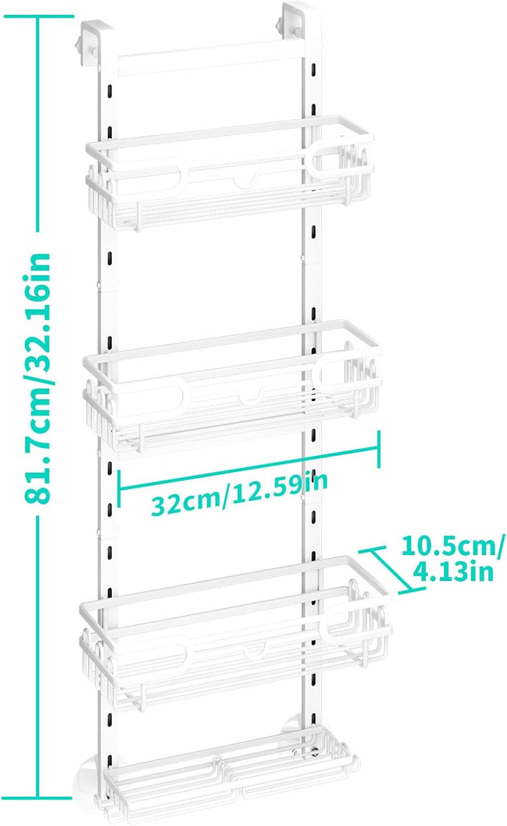 HapiRm Duschablage zum Hängen - Duschregal Hängend Einstellbar mit 4 Duschkorb, Duschablage Ohne Boh