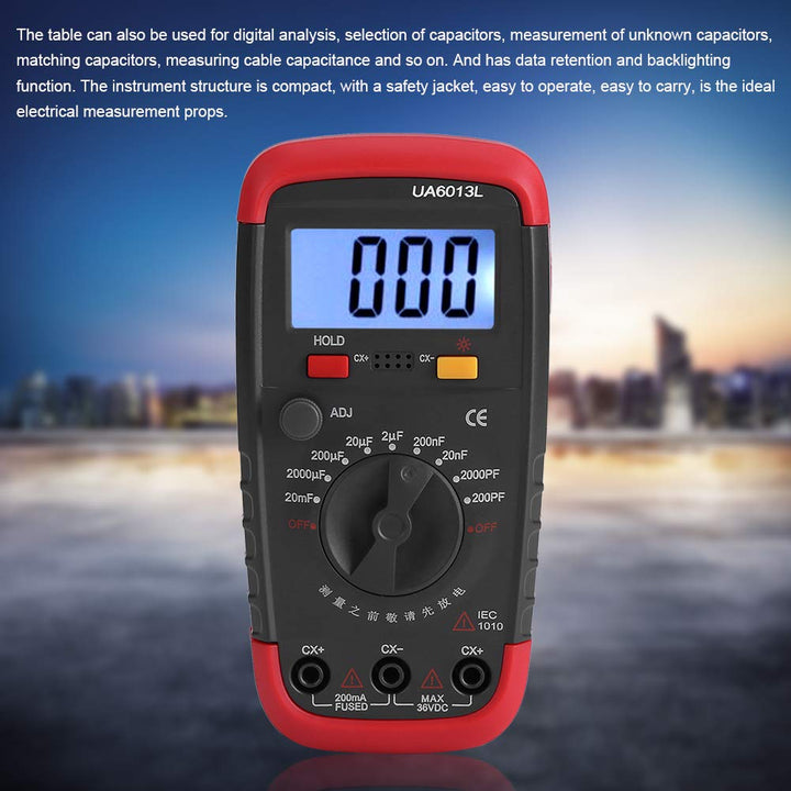 MOKT Kondensator-Meter-Tester, Kondensator-Meter-Tester mit Hintergrundbeleuchtung, für die Digitale