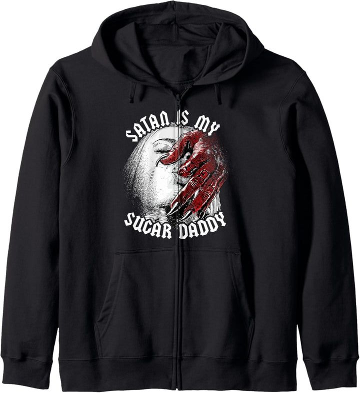 Satan is my Sugar Daddy Ironie Sarkasmus Spruch vintage Kapuzenjacke