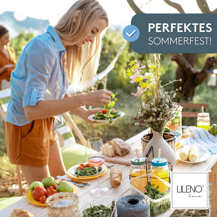 LILENO HOME Gartenstuhl Auflagen als [1er Set - Niedriglehner] in Blau Uni - Bequeme Liegen als Sitz