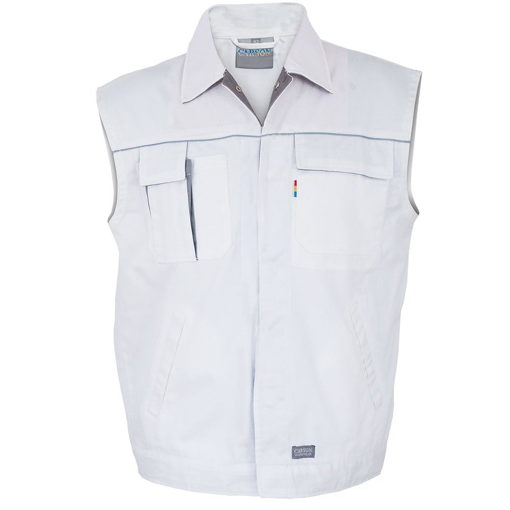 Carson Contrast Arbeitsweste, Weiss / Grau, S Weiss / Grau S, Weiss / Grau S