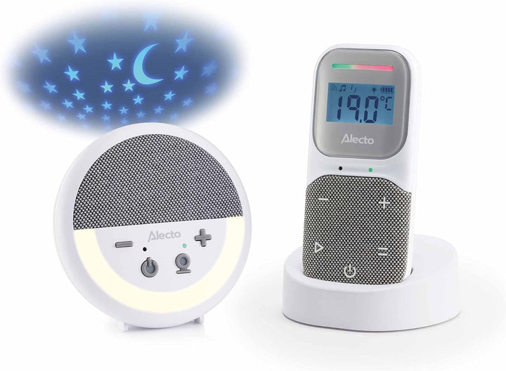 Alecto DBX150 - Luxuriöses Full Eco DECT Audio Babyphone mit Projektor, Display, Nachtlicht und Schl