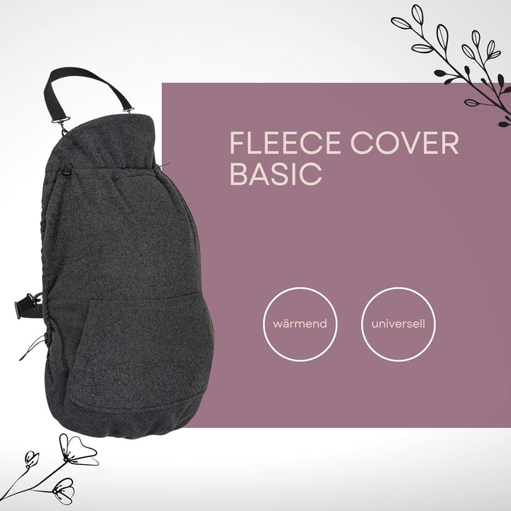 Hoppediz Tragecover Basic - wärmendes universal Fleece-Cover für Tragetuch und Babytrage, stone, sto
